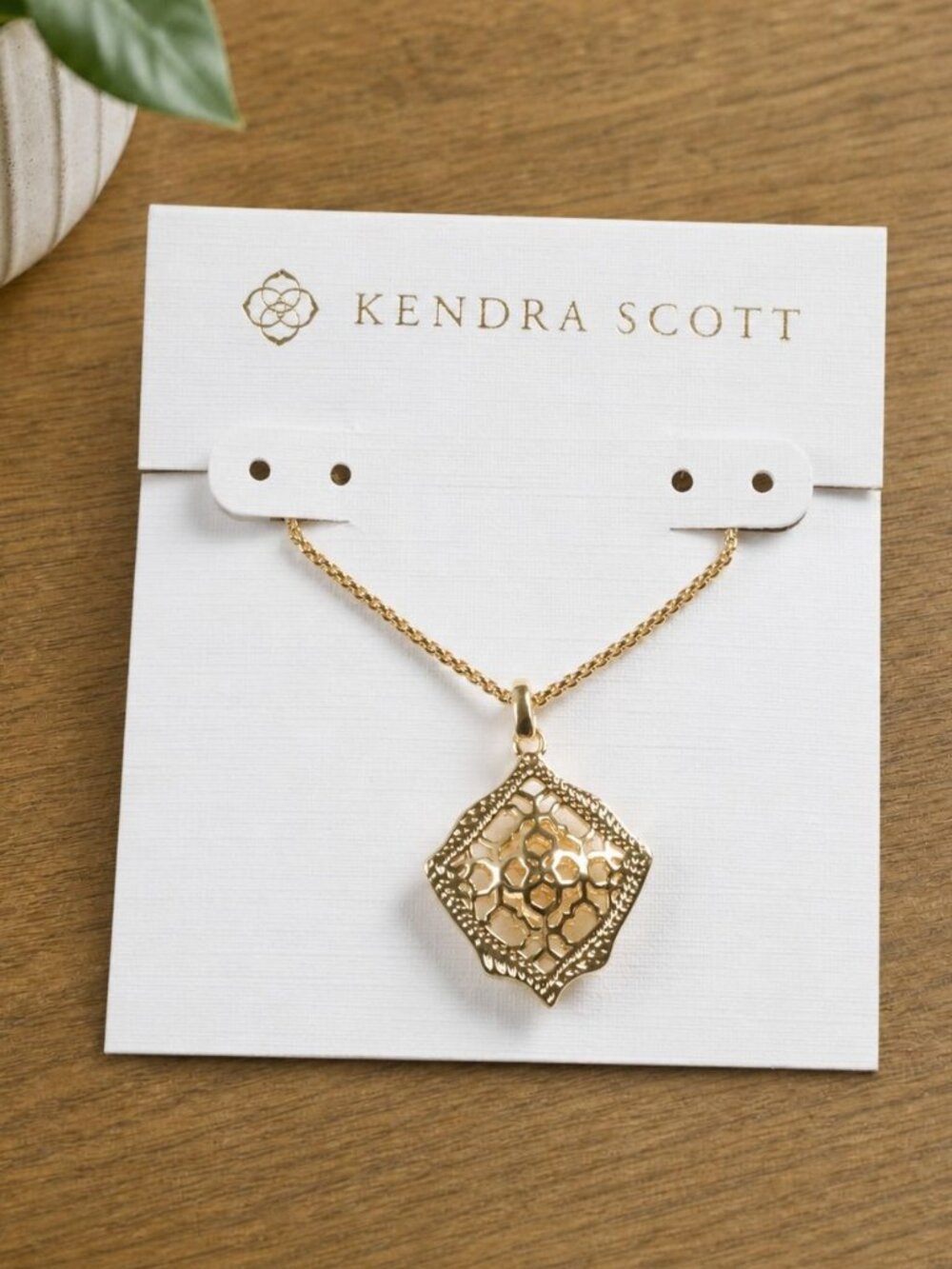 Kendra Scott Kacey Gold Filigree Long Pendant Necklace
